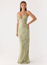 Ultra Quiet Halter Maxi Dress - Wispy Fern - 图片 5