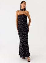 Under The Pagoda Maxi Dress - Black Polkadot - 图片 8