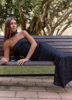 Under The Pagoda Maxi Dress - Black Polkadot - 图片 3