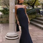 Under The Pagoda Maxi Dress - Black Polkadot
