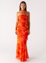 Under The Pagoda Maxi Dress - Orange Floral - 图片 5