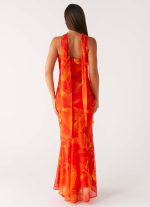 Under The Pagoda Maxi Dress - Orange Floral - 图片 3