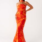 Under The Pagoda Maxi Dress - Orange Floral