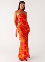 Under The Pagoda Maxi Dress - Orange Floral - 图片 4