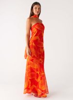 Under The Pagoda Maxi Dress - Orange Floral - 图片 2