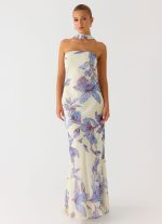 Under The Pagoda Maxi Dress - Violet Blossom