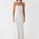 Under The Pagoda Maxi Dress - White Polkadot