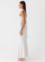 Under The Pagoda Maxi Dress - White Polkadot - 图片 5