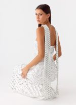 Under The Pagoda Maxi Dress - White Polkadot - 图片 4