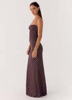 Vamonos Maxi Dress - Chocolate Blue Dot - 图片 2