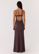 Vamonos Maxi Dress - Chocolate Blue Dot - 图片 3