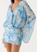 Vanish Into You Mini Dress - Aqua Paisley - 图片 6