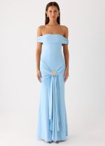 Vee Bardot Maxi Dress - Blue - 图片 2