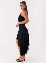 Velvet Sky Midi Dress - Black - 图片 3