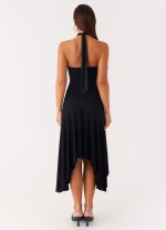 Velvet Sky Midi Dress - Black - 图片 4