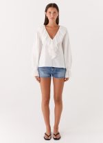 Verrin Cotton Blouse - White - 图片 4