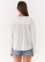 Verrin Cotton Blouse - White - 图片 2