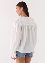 Verrin Cotton Blouse - White - 图片 5