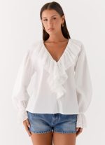 Verrin Cotton Blouse - White - 图片 6