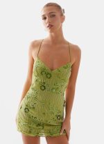 Vietta Sequin Cami Micro Mini Dress - Lime - 图片 6