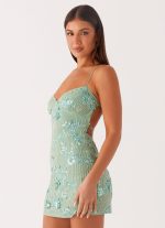 Vietta Sequin Cami Micro Mini Dress - Mint - 图片 3