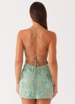 Vietta Sequin Cami Micro Mini Dress - Mint - 图片 2