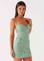 Vietta Sequin Cami Micro Mini Dress - Mint - 图片 6