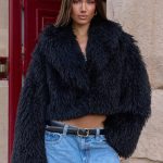 Virginia Cropped Faux Fur Jacket - Black