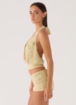 Vivienne Halter Top - Pale Olive - 图片 2