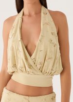 Vivienne Halter Top - Pale Olive - 图片 5