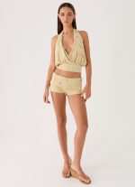 Vivienne Mini Shorts - Pale Olive - 图片 5