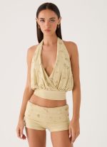 Vivienne Mini Shorts - Pale Olive - 图片 4