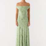 Wasting Time Maxi Dress - Blurred Lime