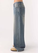 Waylon Low Rise Denim Jeans - Mid Wash Blue - 图片 5
