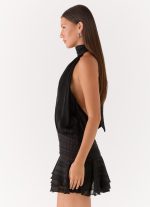Willow Chiffon Mini Dress - Black - 图片 3