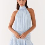 Willow Chiffon Mini Dress - Blue