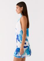 Willow Chiffon Mini Dress - Cerulean Bloom - 图片 2