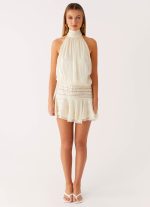 Willow Chiffon Mini Dress - Ivory - 图片 6