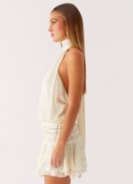 Willow Chiffon Mini Dress - Ivory - 图片 2