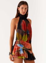 Willow Chiffon Mini Dress - Moody Floral - 图片 6