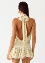 Willow Chiffon Mini Dress - Yellow Polkadot - 图片 2