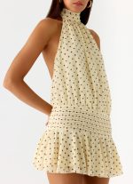 Willow Chiffon Mini Dress - Yellow Polkadot - 图片 6