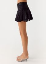 Willow Chiffon Mini Skirt - Black - 图片 3