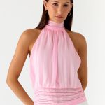 Willow Chiffon Top - Baby Pink