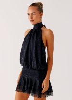 Willow Lace Mini Dress - Black Lace - 图片 3