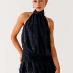 Willow Lace Mini Dress - Black Lace