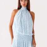 Willow Lace Mini Dress - Blue