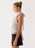 Willow Sequin Top - Silver - 图片 5