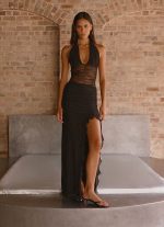 Wrenna Halter Neck Maxi Dress - Black