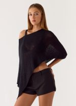 Yas Knit Cape - Black - 图片 5